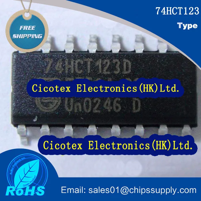 10pcs/lot 74HCT123 74HCT123D 123 SOP16 IC DUAL RETRIG MULTIVIB 16SOIC