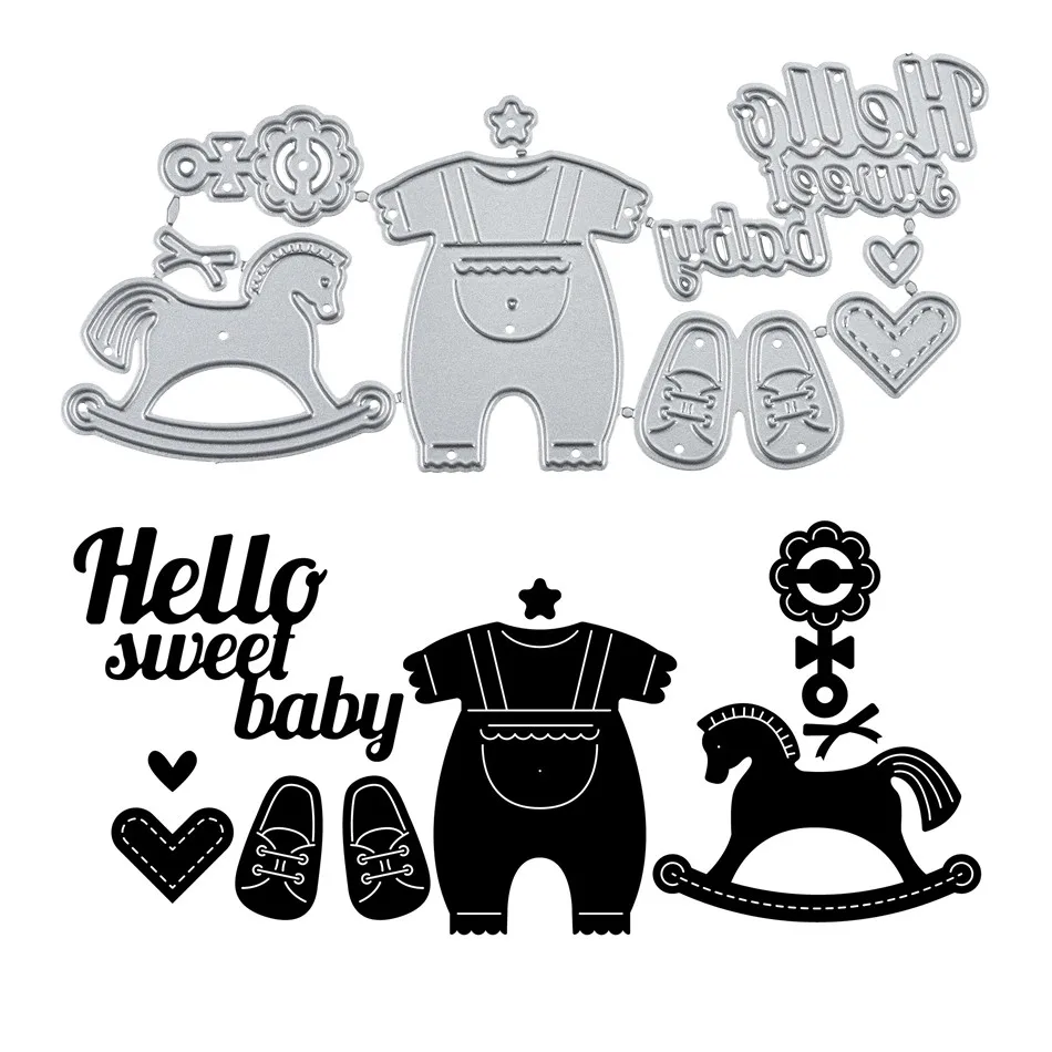 Eastshape Hello Sweet Baby металлические режущие штампы для маленьких туфель режущие штампы для изготовления открыток Скрапбукинг штампы для вырезания трафаретов