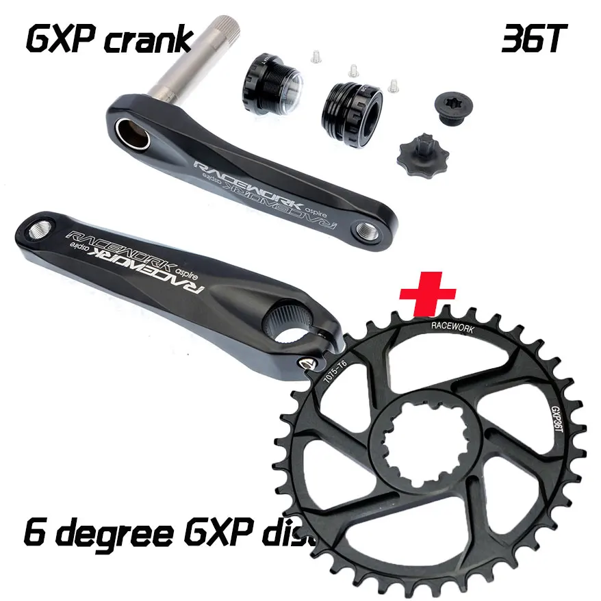 Fahrrad kurbel гоночный велосипед MTB GXP Kurbel алюминиевый легиер Mit Boden Kurbel 170 crank platte rot 32 T 34 T 36 T 38 T - Цвет: 170crank GXP 36T(6)
