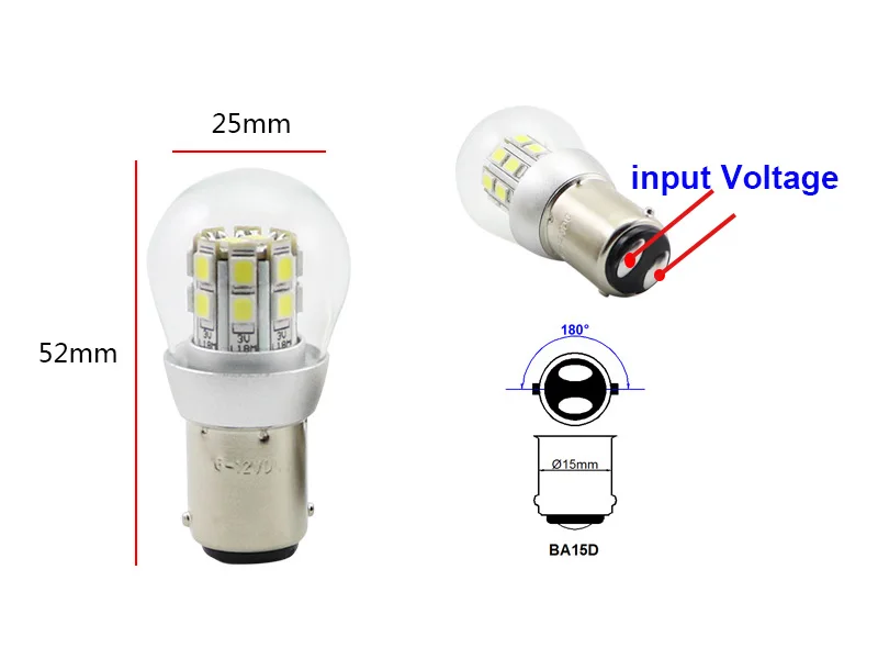 1156 led P21W двойной светильник 6v P21/5 w Bay15d 36v 48v светодиодный автомобильный сигнальный светильник головной светильник автомобильный светильник s 3w стояночный тормоз