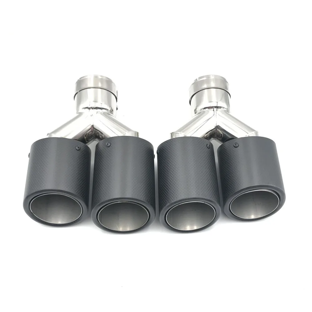 Wholesales A Pair Universal Dual Matt Carbon Fiber Exhaust Tip Steel Pipe Muffler for BMW For Benz Ak | Автомобили и мотоциклы