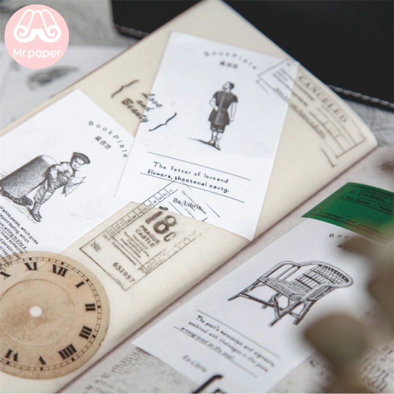Mr.paper 60 шт./кор. винтажная бумажная книжная тарелка для скрапбукинга/журнального