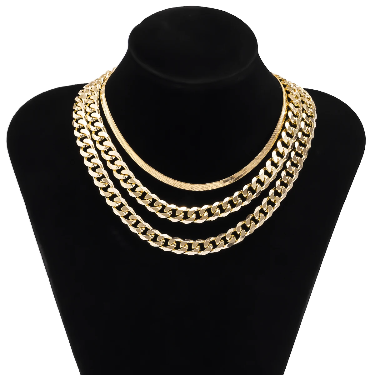 

SHIXIN Layered Thick Link Chain Necklace for Women Hip Hop Snake Chain Chunky Choker Necklaces on the Neck Fashion Jewelry Gifts