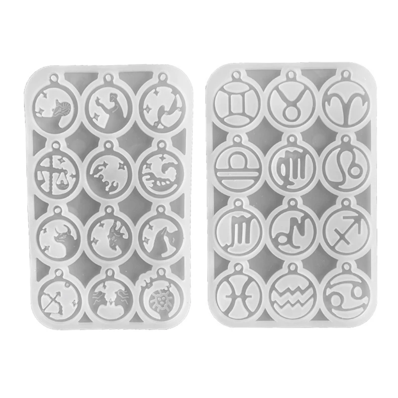 

Twelve Constellations Earrings Epoxy Resin Mold Eardrop Dangler Silicone Mould DIY Crafts Jewelry Necklace Pendants Mold