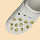 DIY Серебряный Золотой Сплав Стразы 0-9 цифры Кроксы шармы дизайнерские символы любовь обувь украшение для сабо талисманы