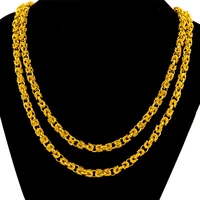 double dragon head 24k gold filled necklace for mens wedding anniversary chain necklace fashion statement jewelry gifts male