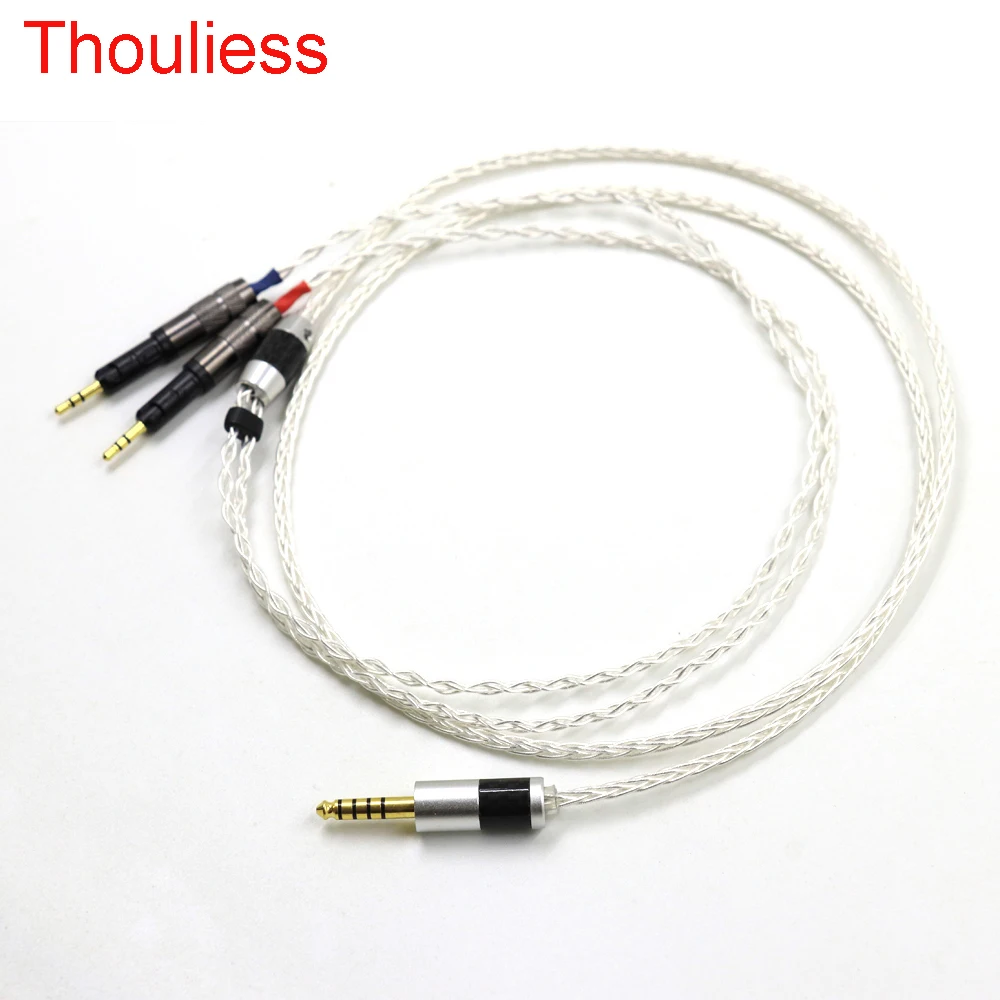 

Thouliess HIFI 2.5/3.5/4.4/6.35mm /4pin XLR Male Single Crystal Silver Headphone Upgrade Cable for ATH-R70X R70X Eardphone