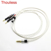 thouliess hifi 2 53 54 46 35mm 4pin xlr male single crystal silver headphone upgrade cable for ath r70x r70x eardphone