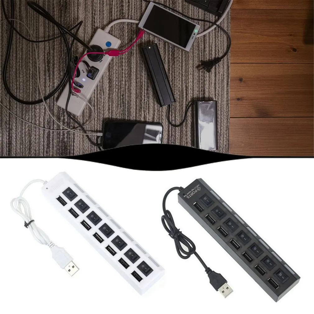 

USB 3.0 HUB 2.0 HUB Multi USB Splitter 4/7 Port Expander Multiple USB 3 Hab Use Power Adapter Card Reader For PC