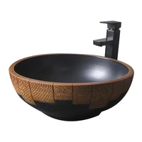 sink bathroom engraving art basin ceramic wash basin bowl countertop sinks round washbasin with faucet toilet basin balcony sink