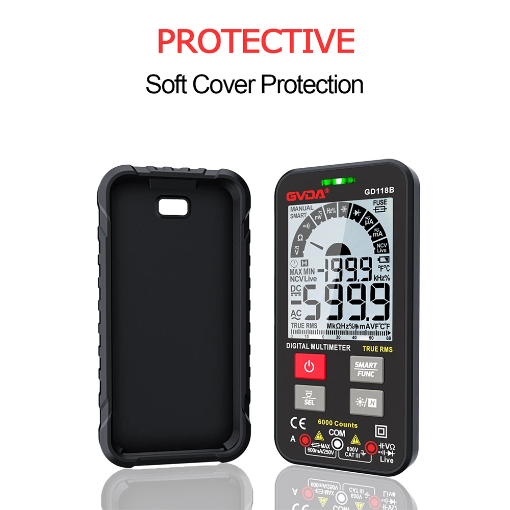 Цифровой мультиметр тестер напряжения конденсатор True RMS 6000 отсчетов измеритель