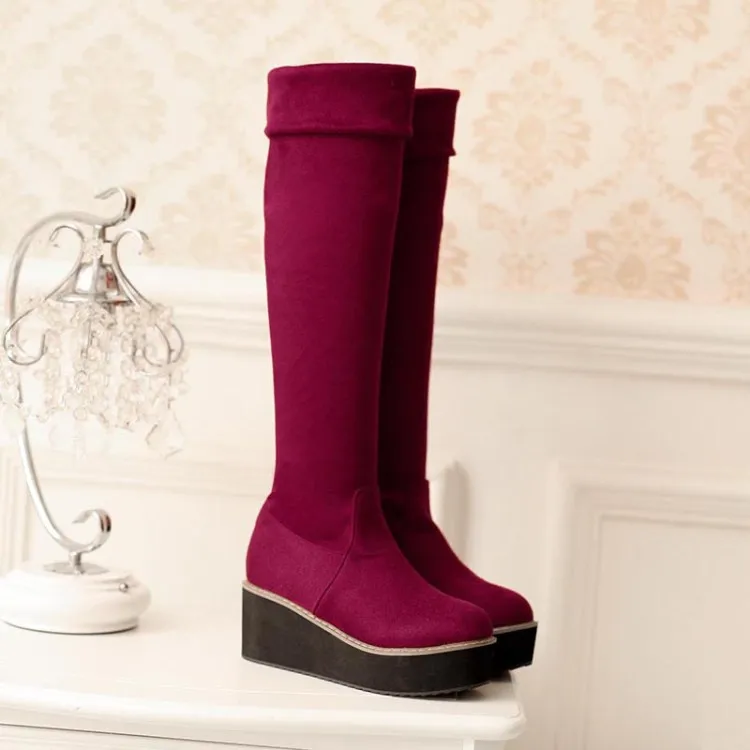 Ботфорты женские выше колена ботфорты с губчатым рукавом водонепроницаемые для