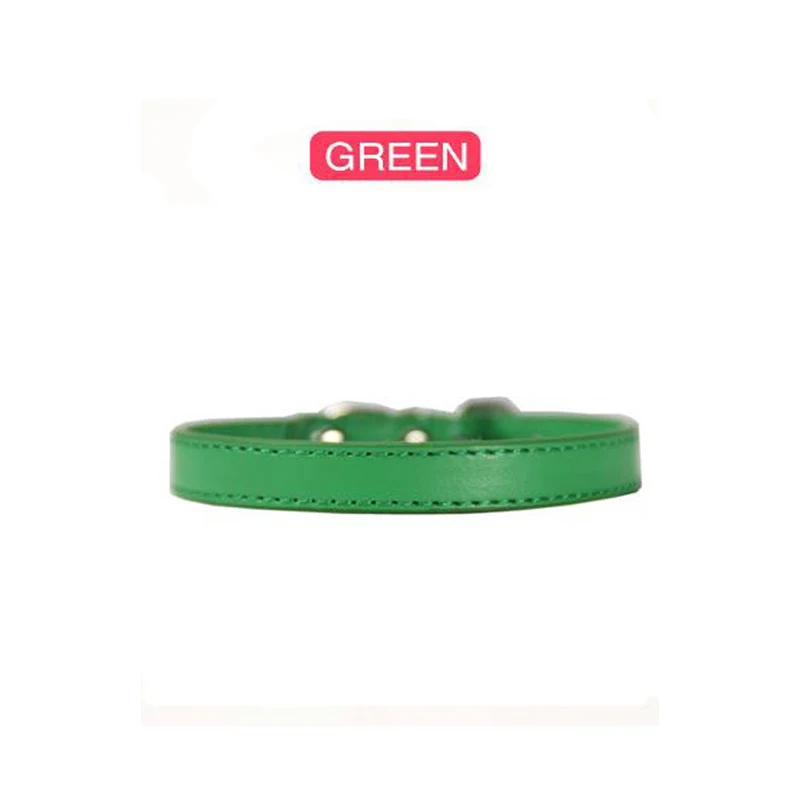 Green SUPREPET ошейники для кошек из искусственной кожи Красочные Мягкие кошачий собачий ошейник для маленьких кошек средних кошек щенков Регулируемый ошейник кожаный ремешок - Цвет: Green