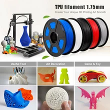 TPU Filament 1.75mm 0.5kg High Accuracy Flexible TPU 3D Printer Filament for Printing Keyrings Insoles Mobile Phone Cases