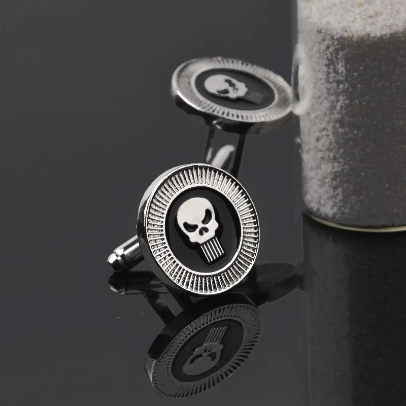 Мужские Запонки с круглым черепом Hello Miss уникальные аксессуары для рубашки