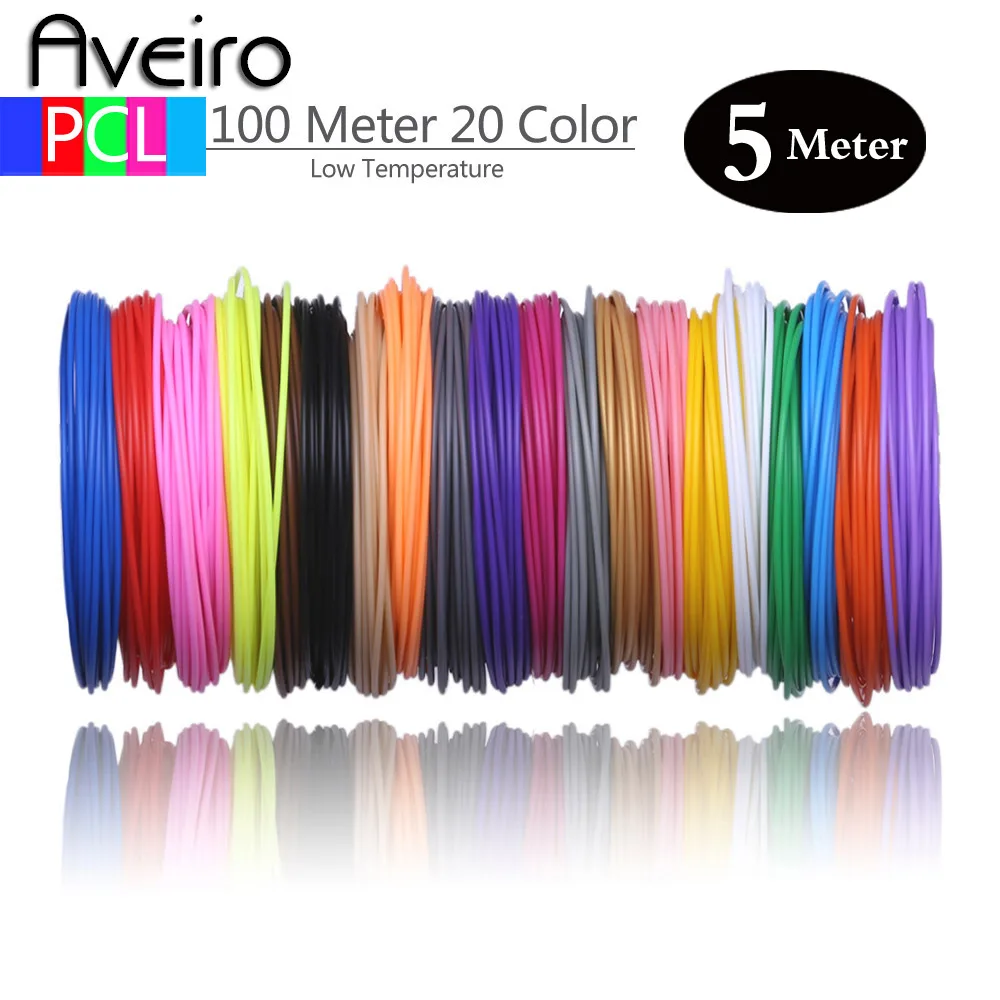 PCL Filament Refills 1.75mm Pack of 10/20 Colors Low Melting Temp of 70℃ 3d Printing Filament set For 3d pen 3 d handle