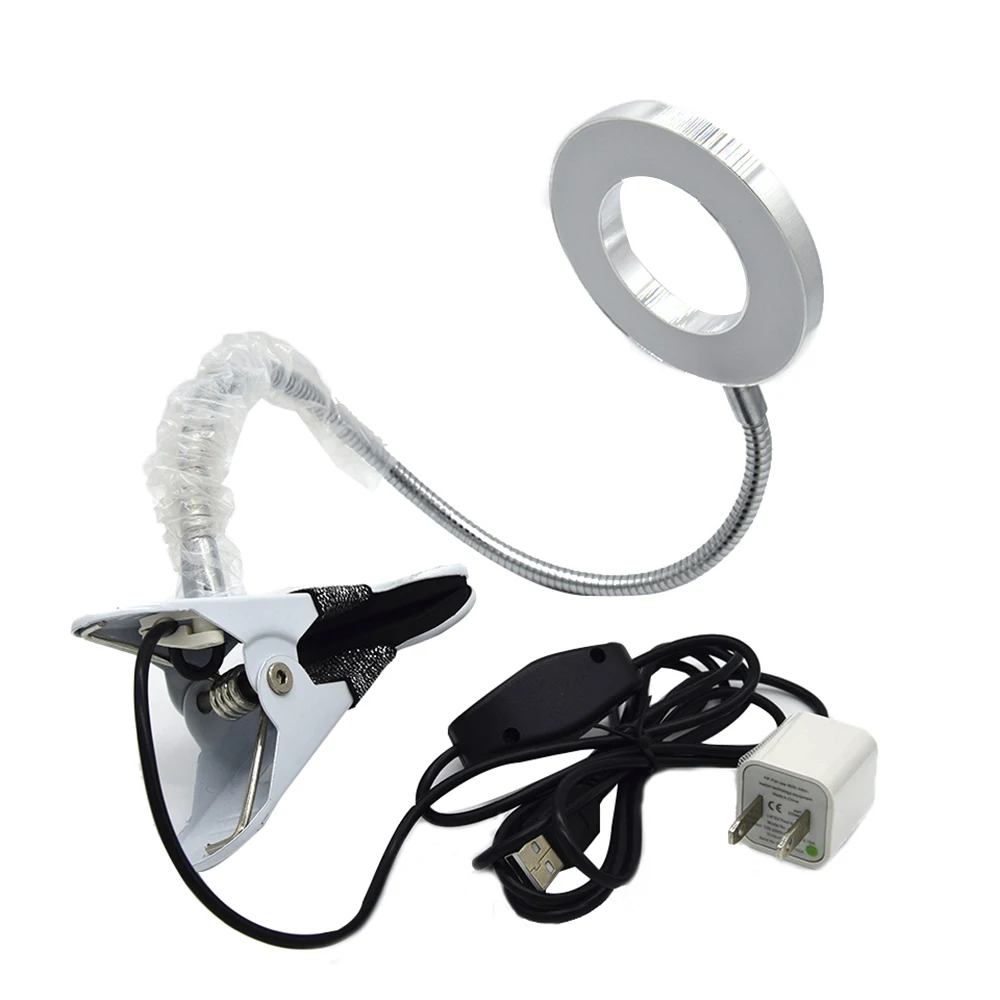 360 градусов клип настольная лампа дизайн USB регулируемый холодный белый стол свет