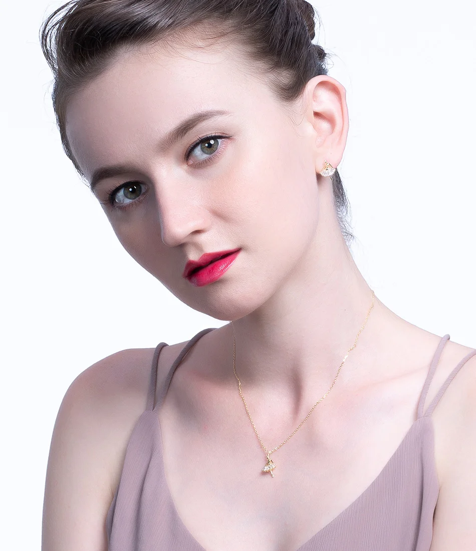 ORSA JEWELS, Чистое Серебро S925 пробы, серьги-гвоздики для балета, АААА, кубический циркон, Женский балетник, модное ювелирное изделие SE181
