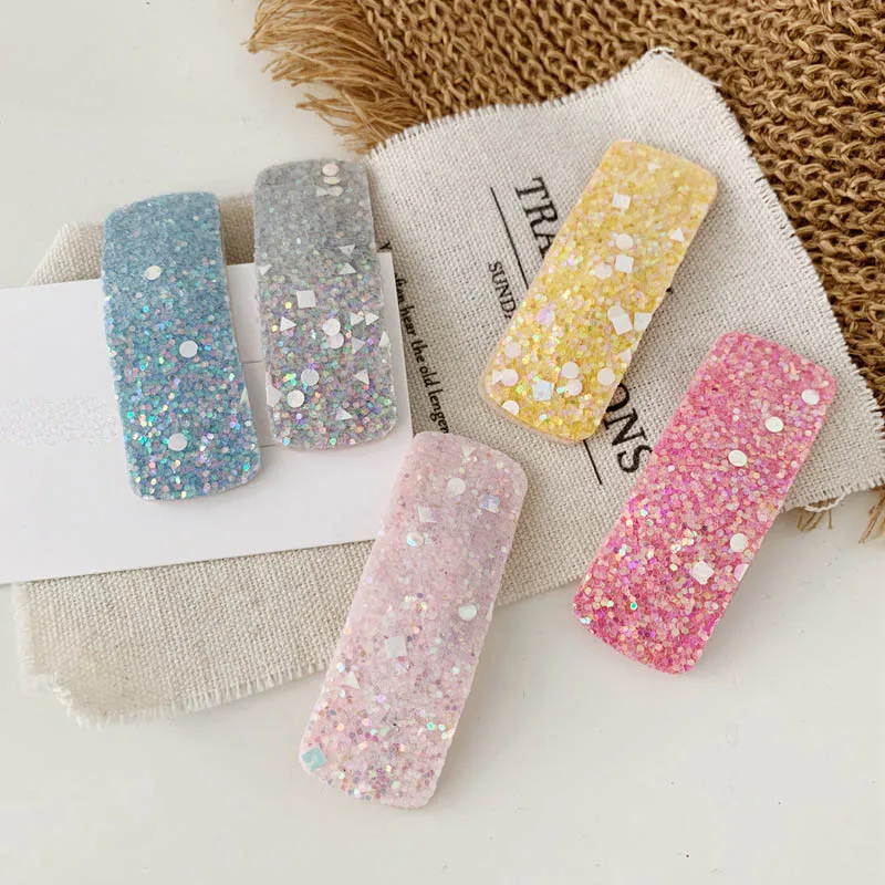 Блестящие заколки для волос с блестками девочек милые карамельных цветов