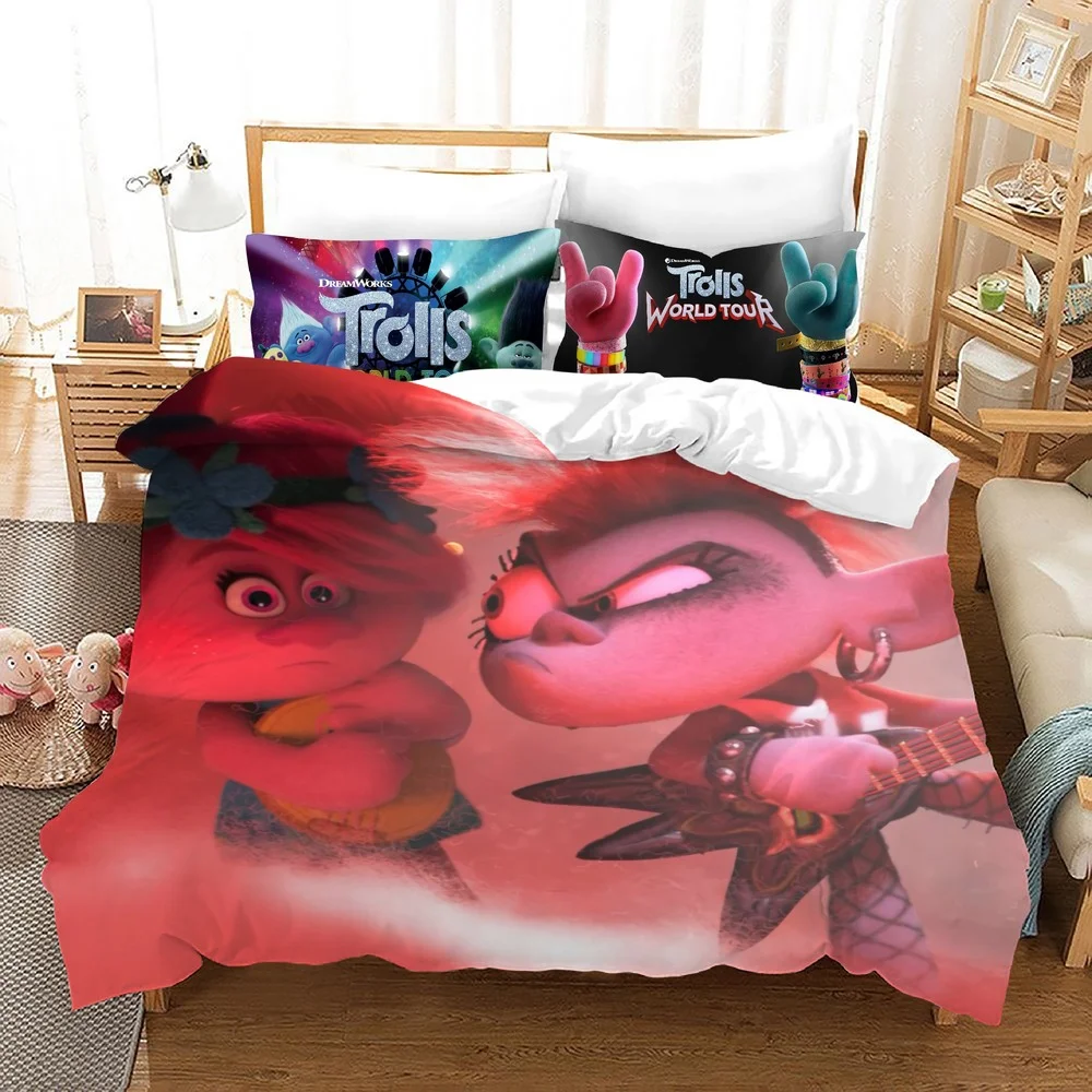 Likurb детский модный мультяшный тролль с 3D принтом пододеяльник наволочка