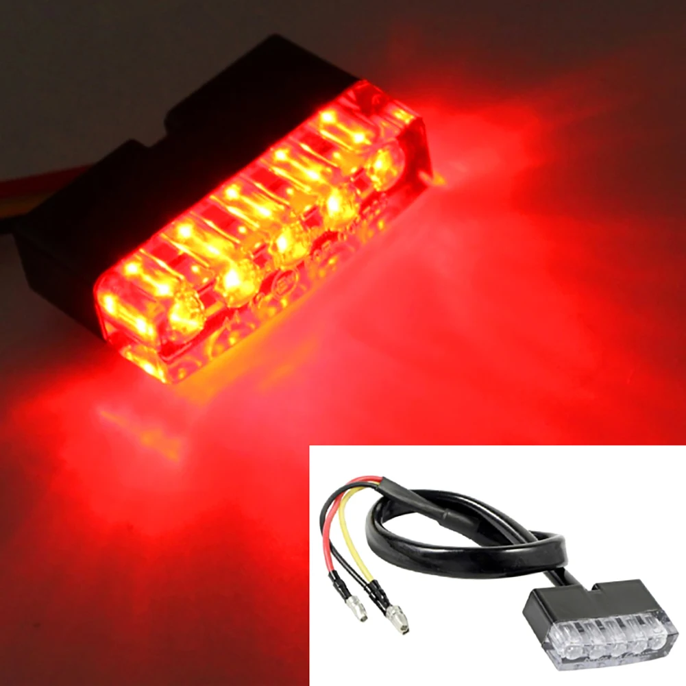 

12V Motorcycle Brake Light Super Bright 5 LED Rear Stop Lamp Waterproof Red License Plate Light For Motorbike ATV Bike Universal