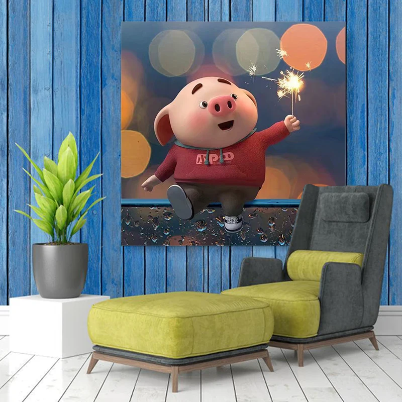 Картина по номерам произведение искусства chipmunk маленький белый тигр розовый