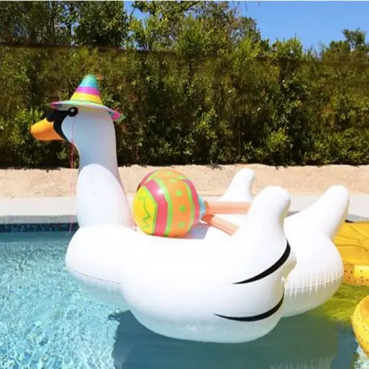 

190cm Giant Inflatable Swan Pool Float Inflatable Party Float Toy with Fast Valves Summer Outdoor Swimming Pool Lounge Raft