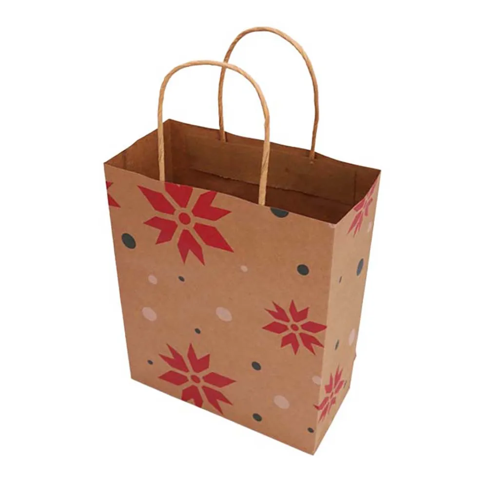 Стильные подарочные пакеты из крафт-бумаги 10 шт. милые бумажные со снежинками