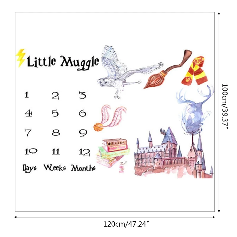 

Baby Monthly Milestone Blanket Newborn Photography Prop Blanket for Infants Girl Boy Shower Gift