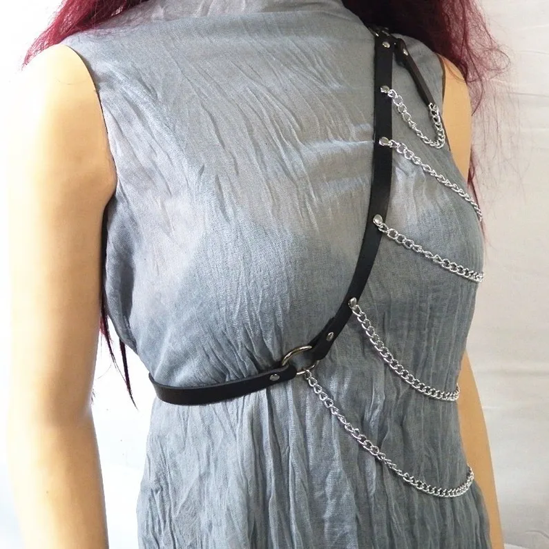 COLEMJE панк Харадзюку Готический подвязки кожа тело Связывание клетка скульптуры