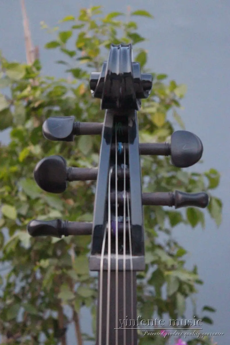 Виолончель 4/4 Новый электроакустическая Хороший звук Массив дерева черный 4 или 5