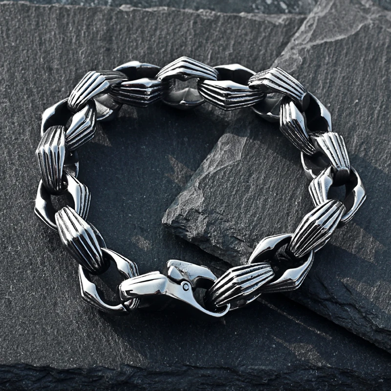 Мужской браслет из нержавеющей стали ширина 15 мм|Цепочки и браслеты| |