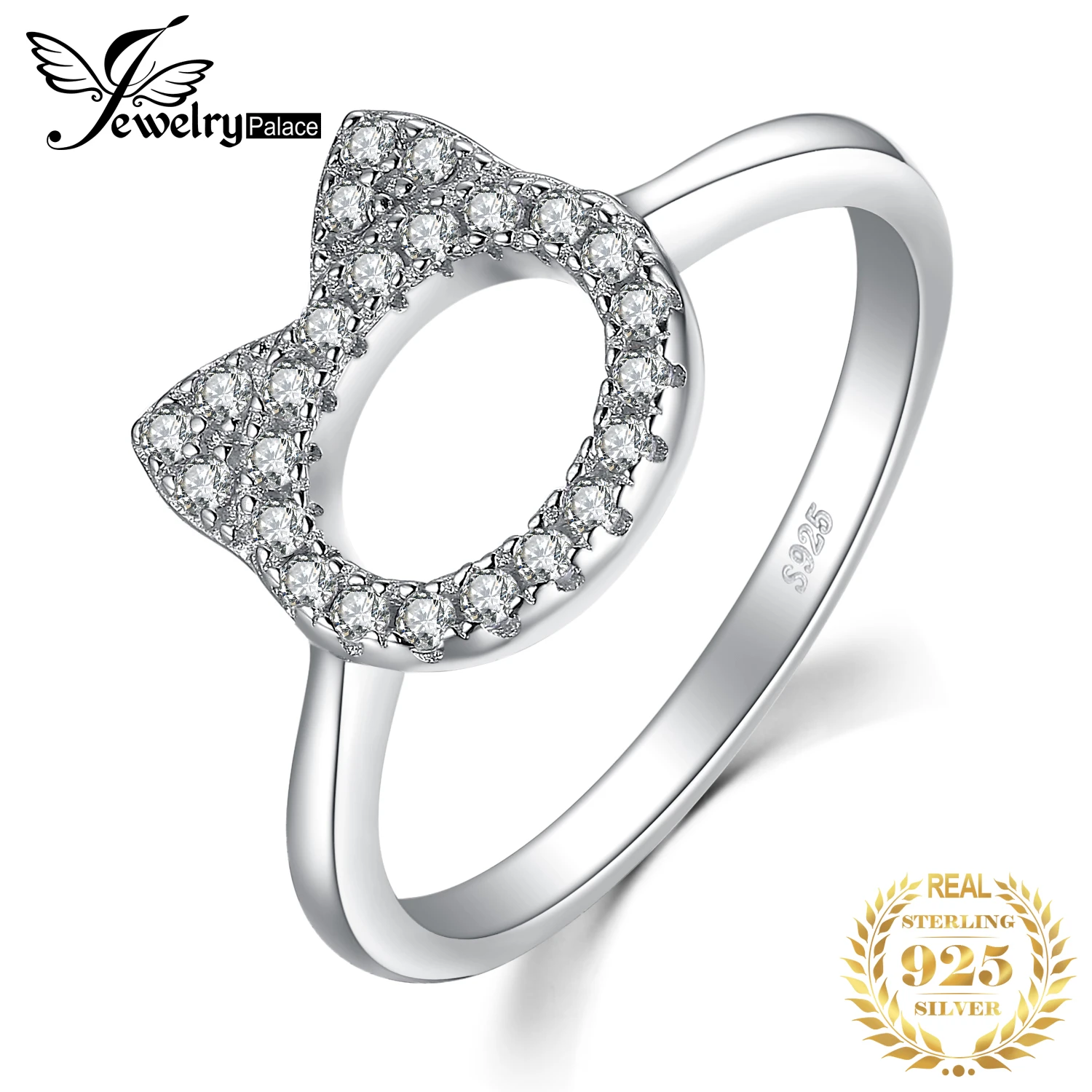 JewelryPalace кота любимчика любовь 0.2ct кубического циркония кольцо стерлингового