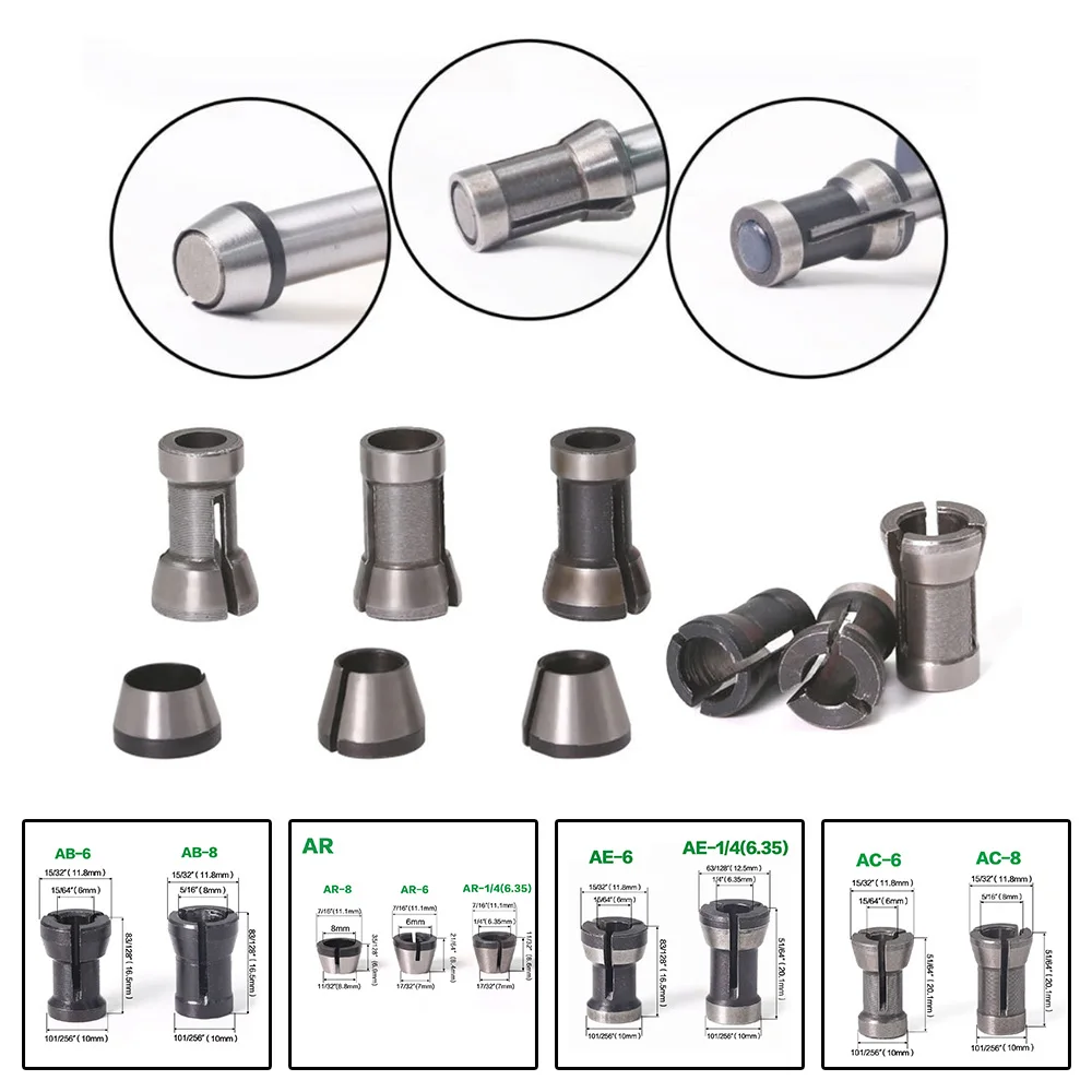 

Trimming Collets Engraving Machine Router Bit Adapter Woodworking Reliable
