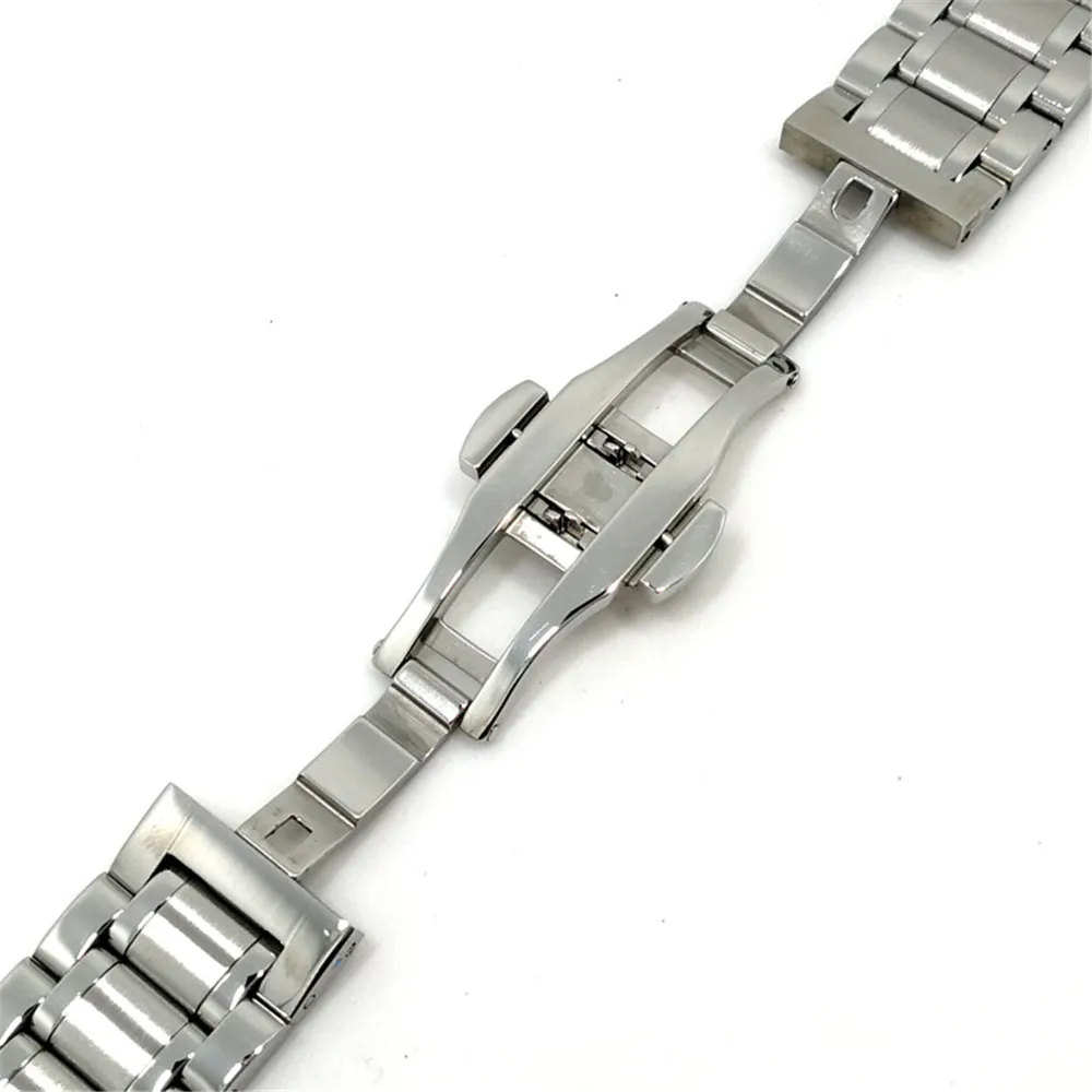 Ремешок из нержавеющей стали для мужчин и женщин изогнутый металлический