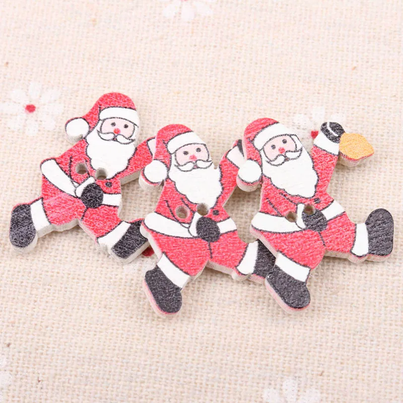 20 шт Санта клаузе покраска дерева объемные кнопки ручной работы Скрапбукинг