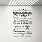 Испанский рецепт наклейки на стену Nuestra Receta виниловые настенные художественные наклейки для ресторана кухни Украшение съемное настенное окно плакат P189