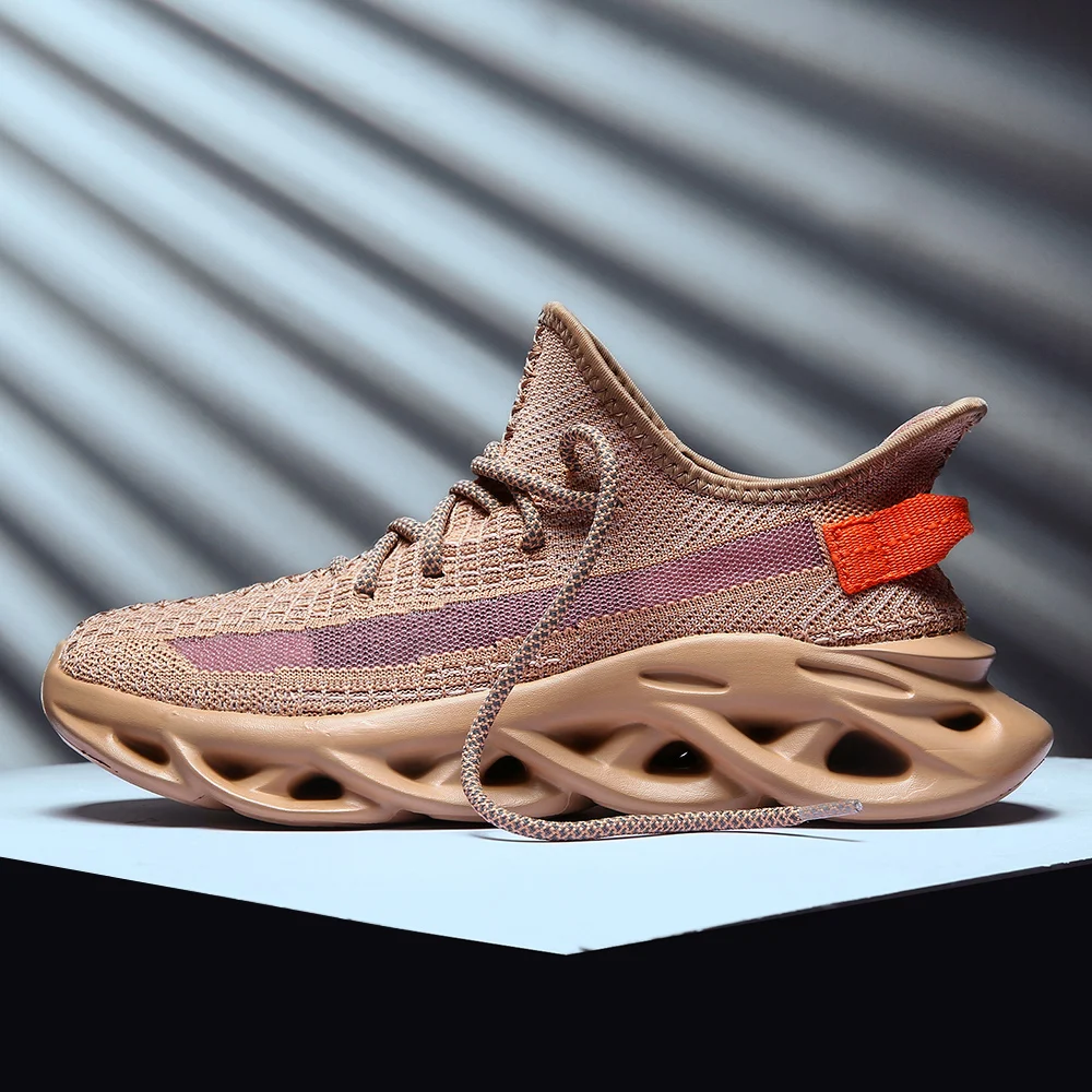 Мужские кроссовки с плетеной подошвой модный светильник повседневная обувь