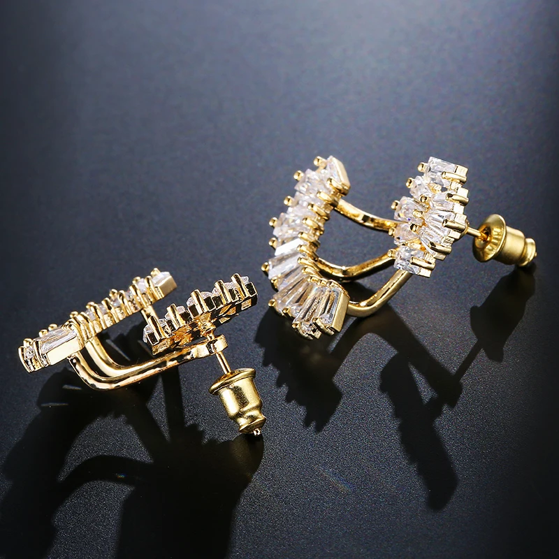 UILZ модные блестящие серьги гвоздики с кубическим цирконием ААА для женщин и