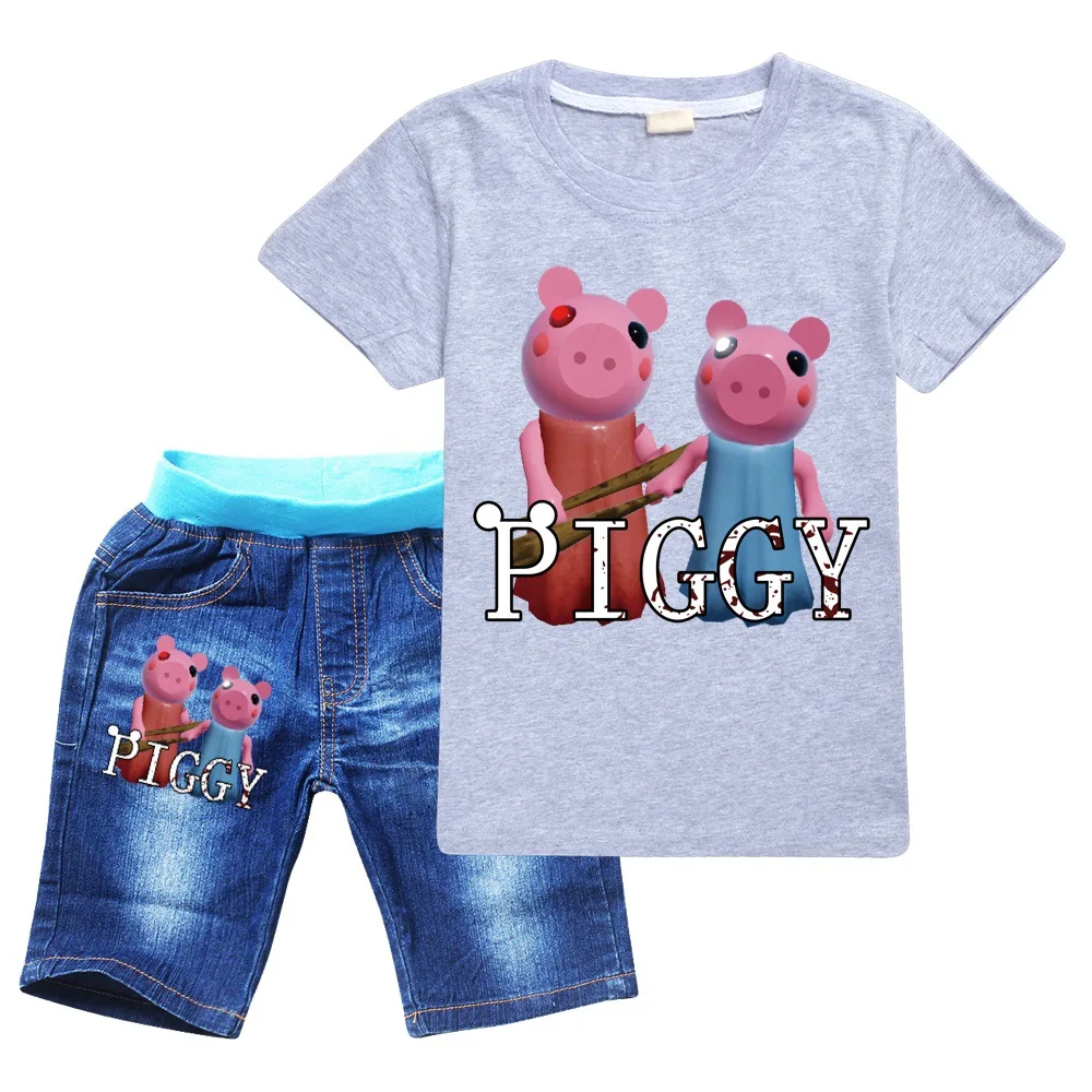 

Новинка 2021, хлопковый детский спортивный костюм Robloxing, Осенние комплекты одежды для мальчиков и девочек, детская футболка с капюшоном, Джинс...