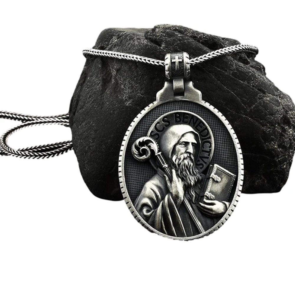 

Hot selling catholic fashion vintage men's pendant necklace christian religious accessory chain necklace