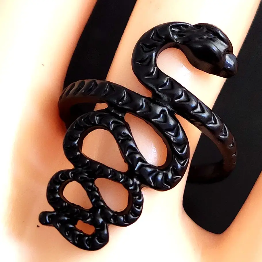 Кольцо в виде змеи с черным покрытием 20 шт./лот | Украшения и аксессуары