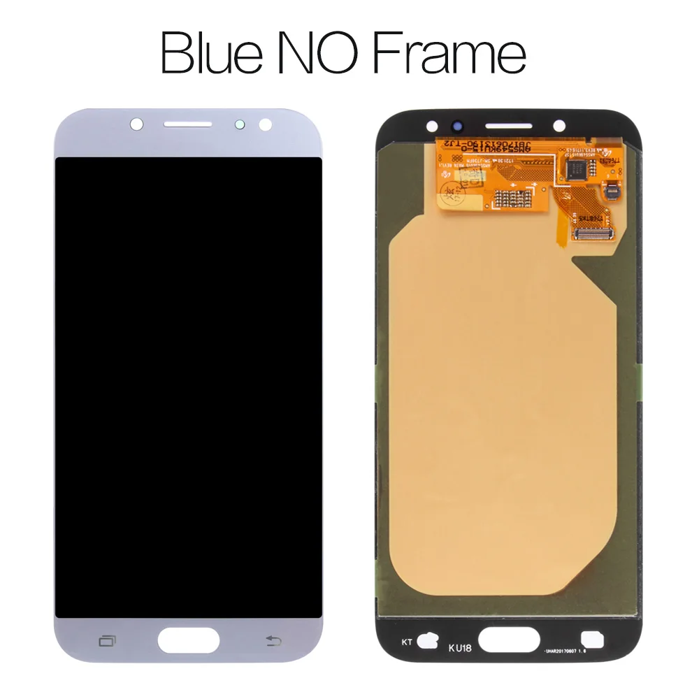 Для samsung Galaxy J7 Pro J730 J730F J730M J730H ЖК-дисплей кодирующий преобразователь сенсорного экрана в сборе Super AMOLED - Цвет: Blue