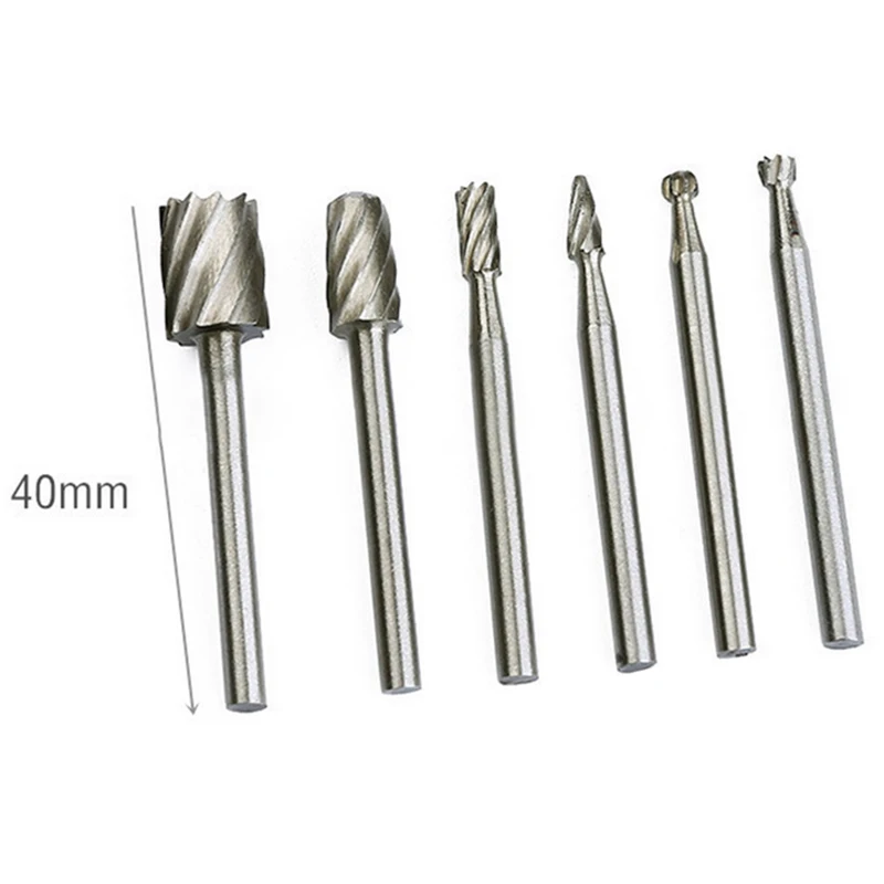 6PCS Router HSS Titanium Dremel Routing Rotary Milling Cutter Tool File Woodworking Bur Bit Engraving Bits | Автомобили и