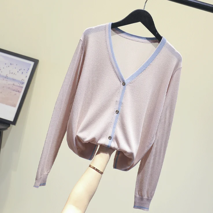 Женский вязаный кардиган из вискозы повседневный тонкий свитер с длинным