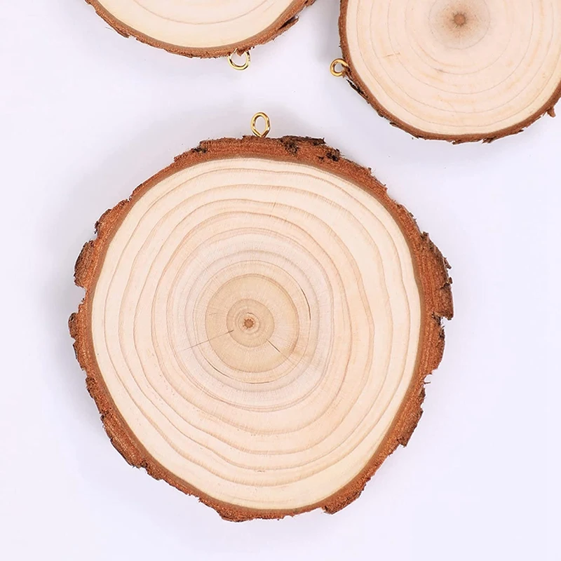 

Natural Wood Slices Wooden Circles Craft Unfinished Wood Kit for Arts and DIY Crafts Wooden Slices Christmas Ornaments