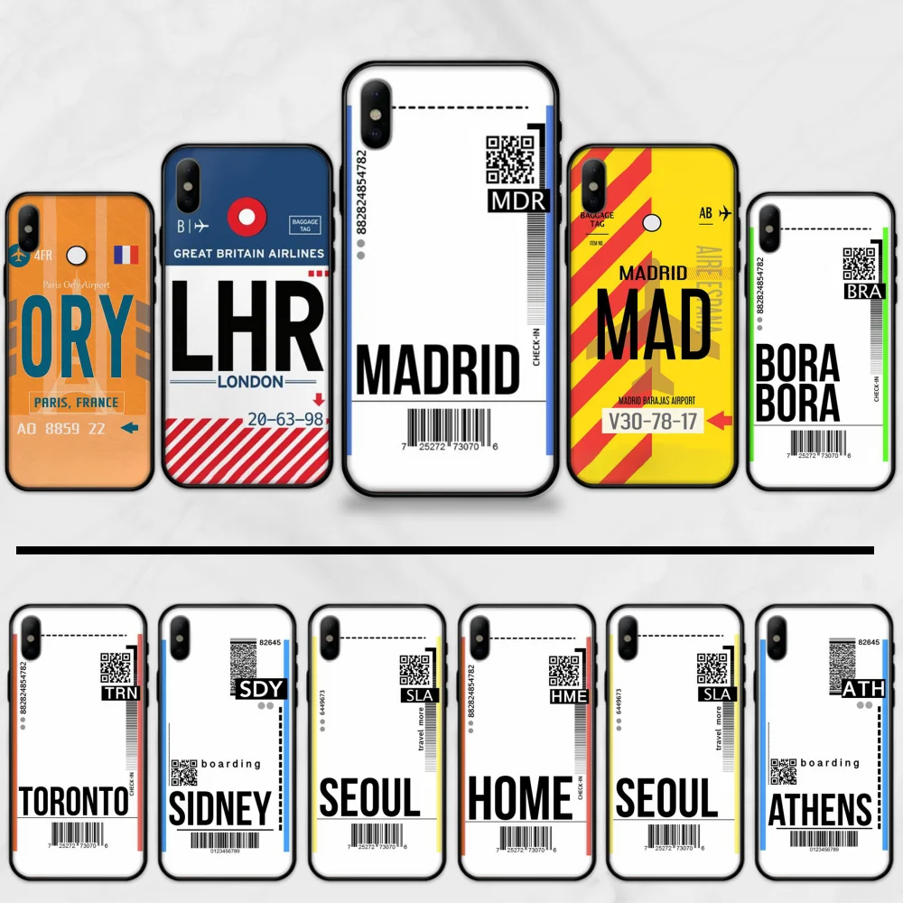 Для iphone 8 штрих код воздушный билет Мягкий Силиконовый ТПУ чехол для телефона 5 5S SE