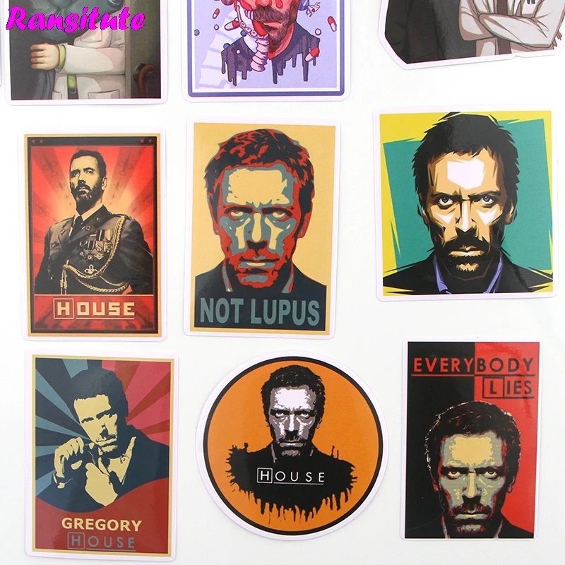 16 шт./компл. Доктор Хаус. D. ПВХ водонепроницаемый стикеры сделай сам компьютер