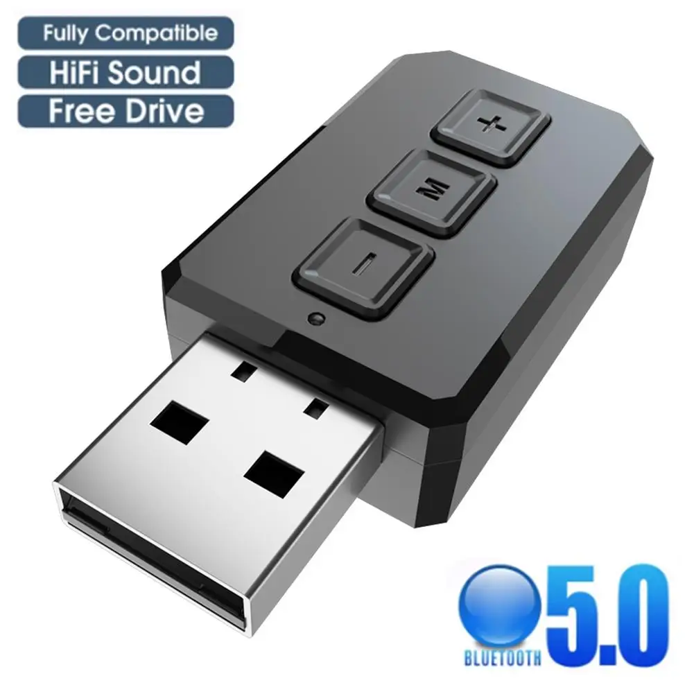 

USB Bluetooth 5.0 Audio Receiver Transmitter Dongle Music Sound Wireless Adapter 3.5mm Jack For PC Computer Speaker