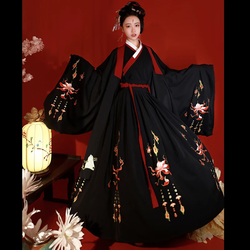 Ханьфу Китайская древняя женская одежда красная ханьфу женское платье Тан